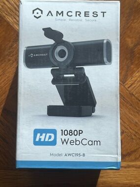 Amcrest HD 1080P WebCam Stereo Microphone Privacy Cover USB Plug & Play AWC195-B